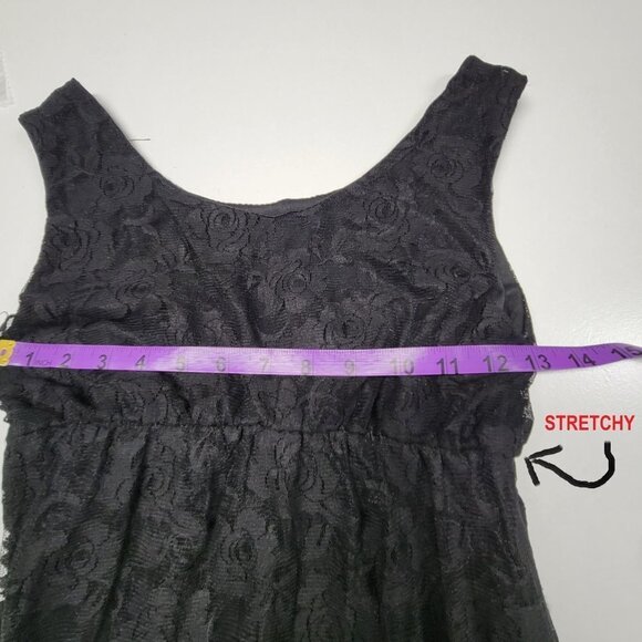 Black Lace MIni Flared Sleeveless Dress  Size XS or S - Picture 6 of 10
